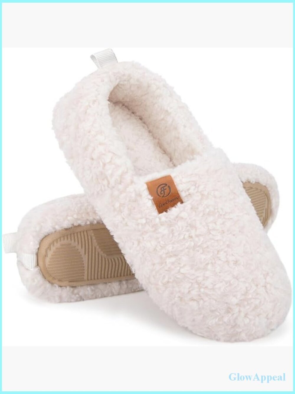 Women's Curly Memory Foam Slippers with Polar Fleece Lining, Cozy House Shoes